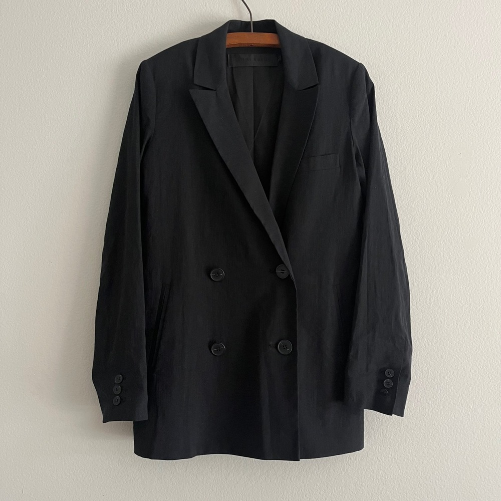 Jenni Kayne Keaton Linen‎ Blazer 4 Black